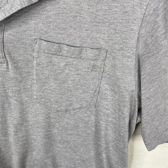 Free Fly Gray Bamboo Blend Short Sleeve Casual Pocket Polo Men's Size Medium - Picture 5 of 6